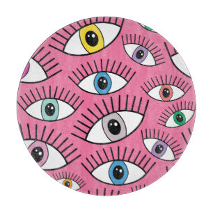 Colourful eyes: magic mystical background cutting board