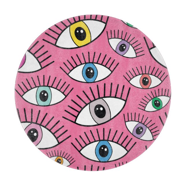 Colourful eyes: magic mystical background cutting board (Front)