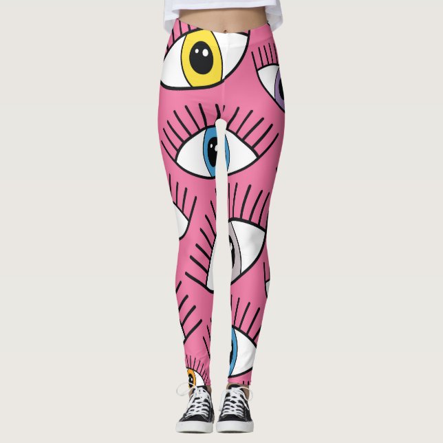 Colourful eyes: magic mystical background leggings (Front)
