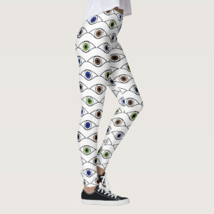 Colourful Eyes Pattern Design Leggings