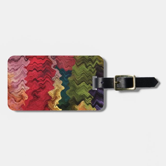 Colourful Fabric Abstract Luggage Tags (Front Horizontal)
