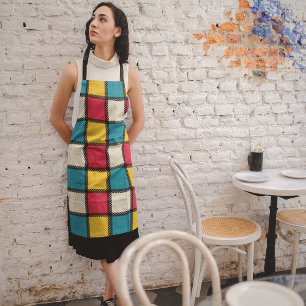 Colourful Fabric Plaid Apron