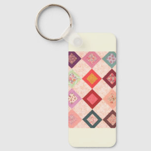 Colourful Fabrics Pattern Key Ring
