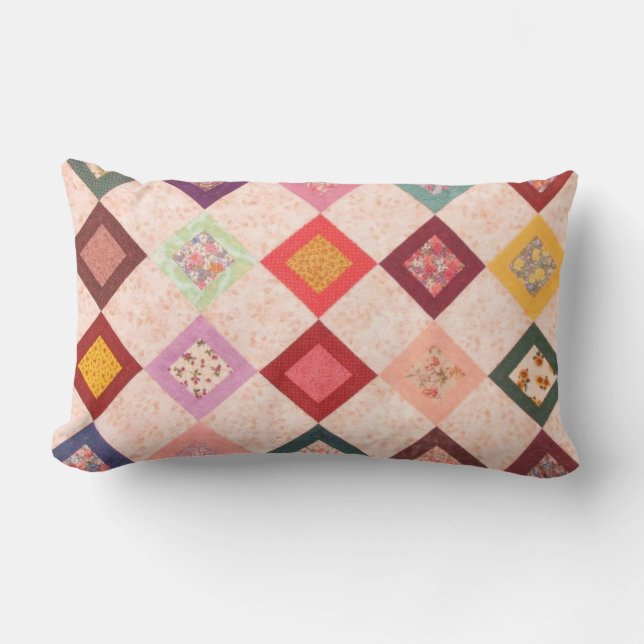 Colourful Fabrics Pattern Lumbar Cushion (Front)