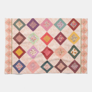 Colourful Fabrics Pattern Tea Towel