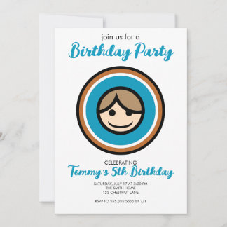 Colourful face graphic party invitation