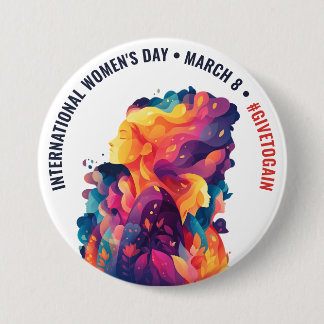 Colourful Faces Abstract Women's Day | IWD 7.5 Cm Round Badge