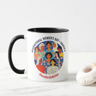 Colourful Faces International Women's Day IWD Mug