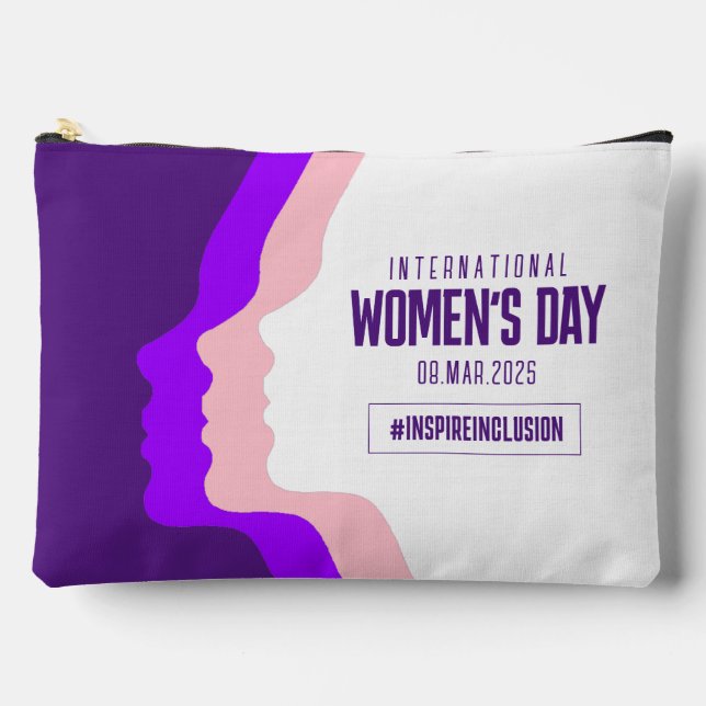 Colourful Faces International Women's Day March 8 Accessory Pouch (Front)