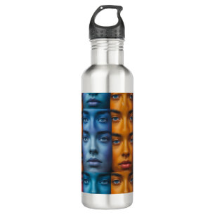 Colourful Faces Pattern 710 Ml Water Bottle