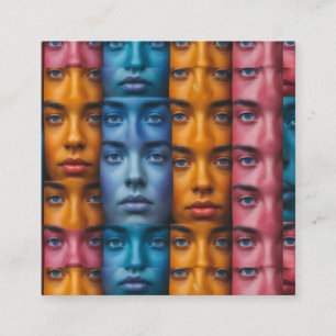 Colourful Faces Pattern Enclosure Card