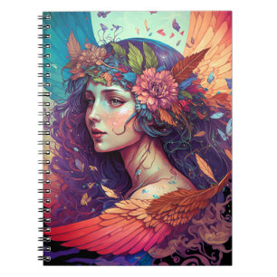 Colourful Fairy Angel Wings Fantasy Art Notebook