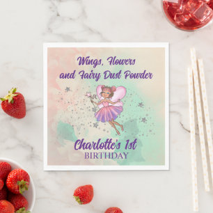 Colourful Fairy Birthday Napkin