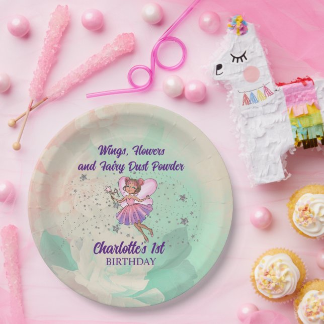 Colourful Fairy Birthday Paper Plate (Party)