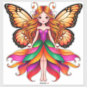 Colourful Fairy With Vibrant Butterfly Wings