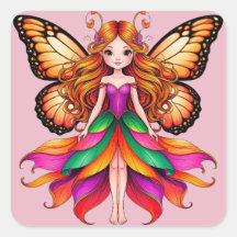 Colourful Fairy With Vibrant Butterfly Wings
