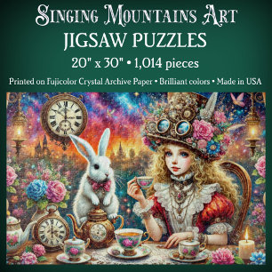 Colourful Fairytale Tea Time Alice In Wonderland Jigsaw Puzzle