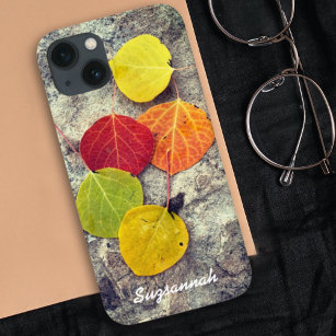 Colourful Fall Aspen Leaves Photo Personalised iPhone 13 Case