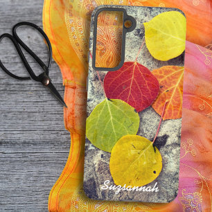 Colourful Fall Aspen Leaves Photo Personalised Samsung Galaxy Case
