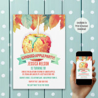 Colourful Fall Autumn Candied Apple Birthday Party