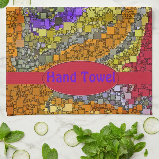 Colourful Fall Bouquet Box Design Tea Towel (Folded)