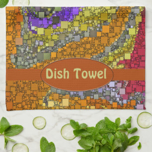 Colourful Fall Bouquet Box Design Tea Towel