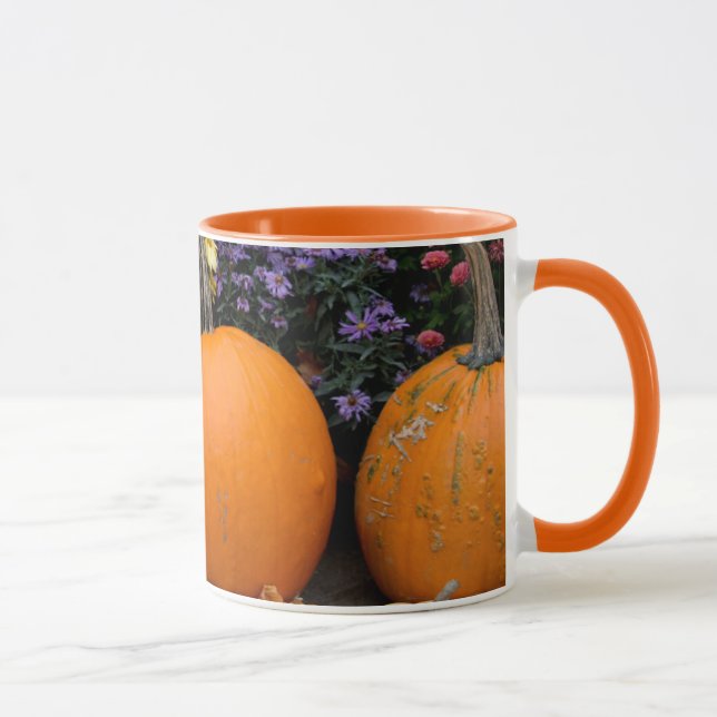Colourful fall decorative pumpkin display mug (Right)