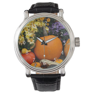 Colourful fall decorative pumpkin display watch
