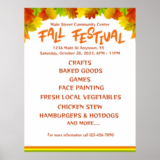 Colourful FAll FESTIVAL Poster (Front)