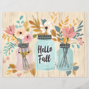 colourful fall flower pattern scrapbook paper