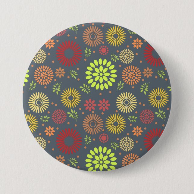 Colourful Fall Flowers in Warm Shades 7.5 Cm Round Badge (Front)