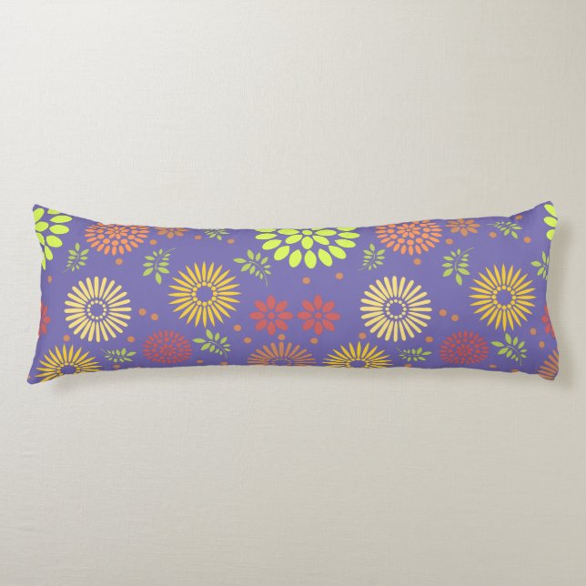 Colourful Fall Flowers in Warm Shades Body Cushion (Front)
