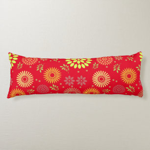 Colourful Fall Flowers in Warm Shades Body Cushion