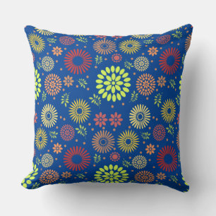 Colourful Fall Flowers in Warm Shades Cushion