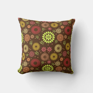 Colourful Fall Flowers in Warm Shades Cushion