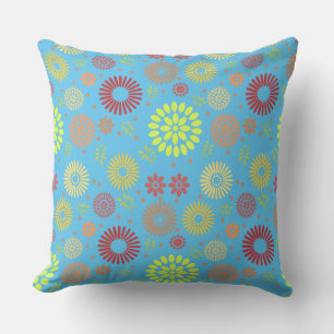 Colourful Fall Flowers in Warm Shades Cushion