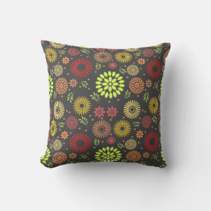 Colourful Fall Flowers in Warm Shades Cushion
