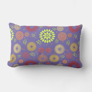Colourful Fall Flowers in Warm Shades Lumbar Cushion
