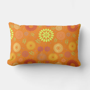 Colourful Fall Flowers in Warm Shades Lumbar Cushion