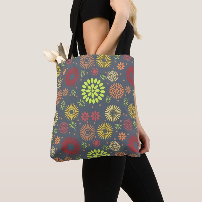 Colourful Fall Flowers in Warm Shades Tote Bag (Close Up)