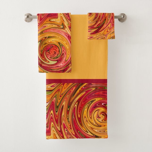 Colourful Fall Foliage Abstract Bath Towel Set (Insitu)