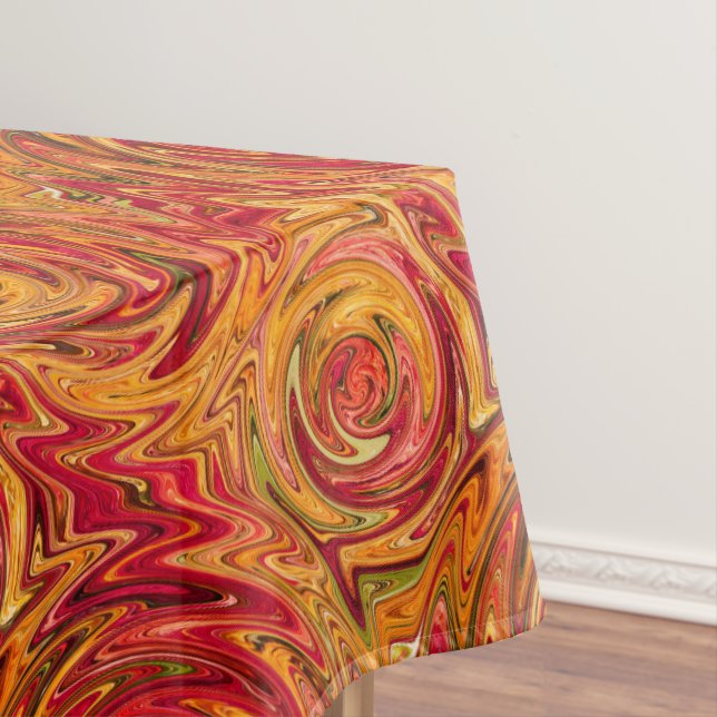 Colourful Fall Foliage Abstract Tablecloth (In Situ)