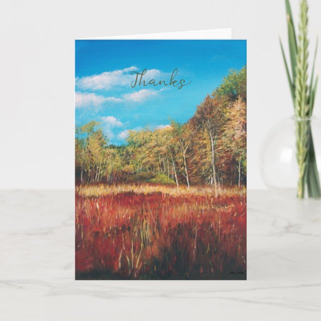 Colourful Fall Landscape Fine Art Thank You Card (Front)