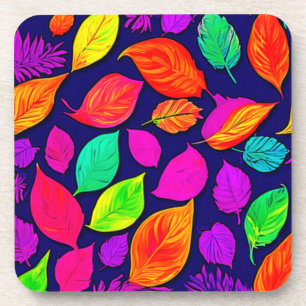 Colourful fall leaves Artwork Coaster