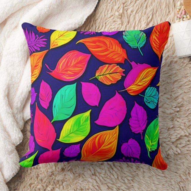 Colourful fall leaves Artwork Cushion (Blanket)