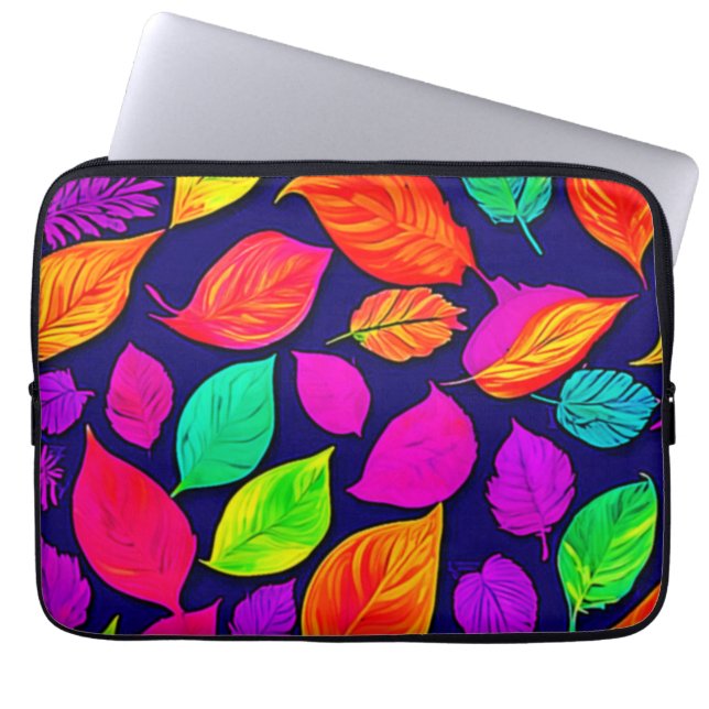 Colourful fall leaves Artwork Laptop Sleeve (Front)