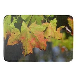 Colourful fall leaves bath mat
