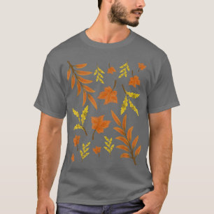 Colourful Fall Leaves Botanical Autumn Trees Natur T-Shirt