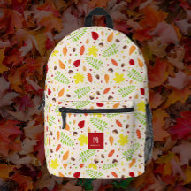 Colourful fall leaves custom name