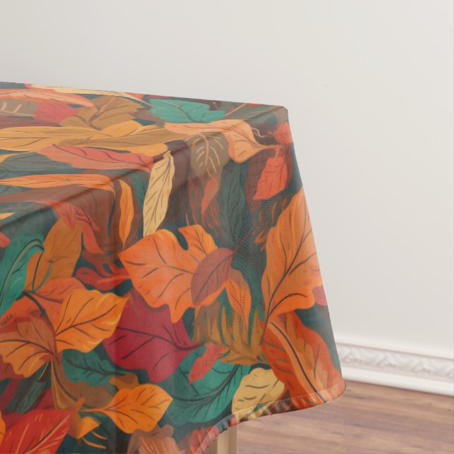 Colourful Fall Leaves Medium Tablecloth (In Situ)